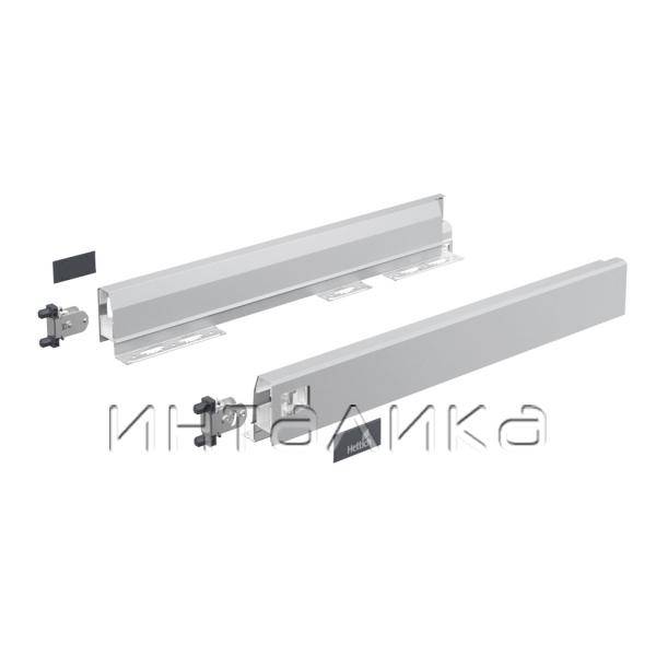 Комплект боковин с заглушками  и креплением фасада под пресс HETTICH, для ящика ArciTech, NL500, H78, цвет серебристый, (V1) – 1