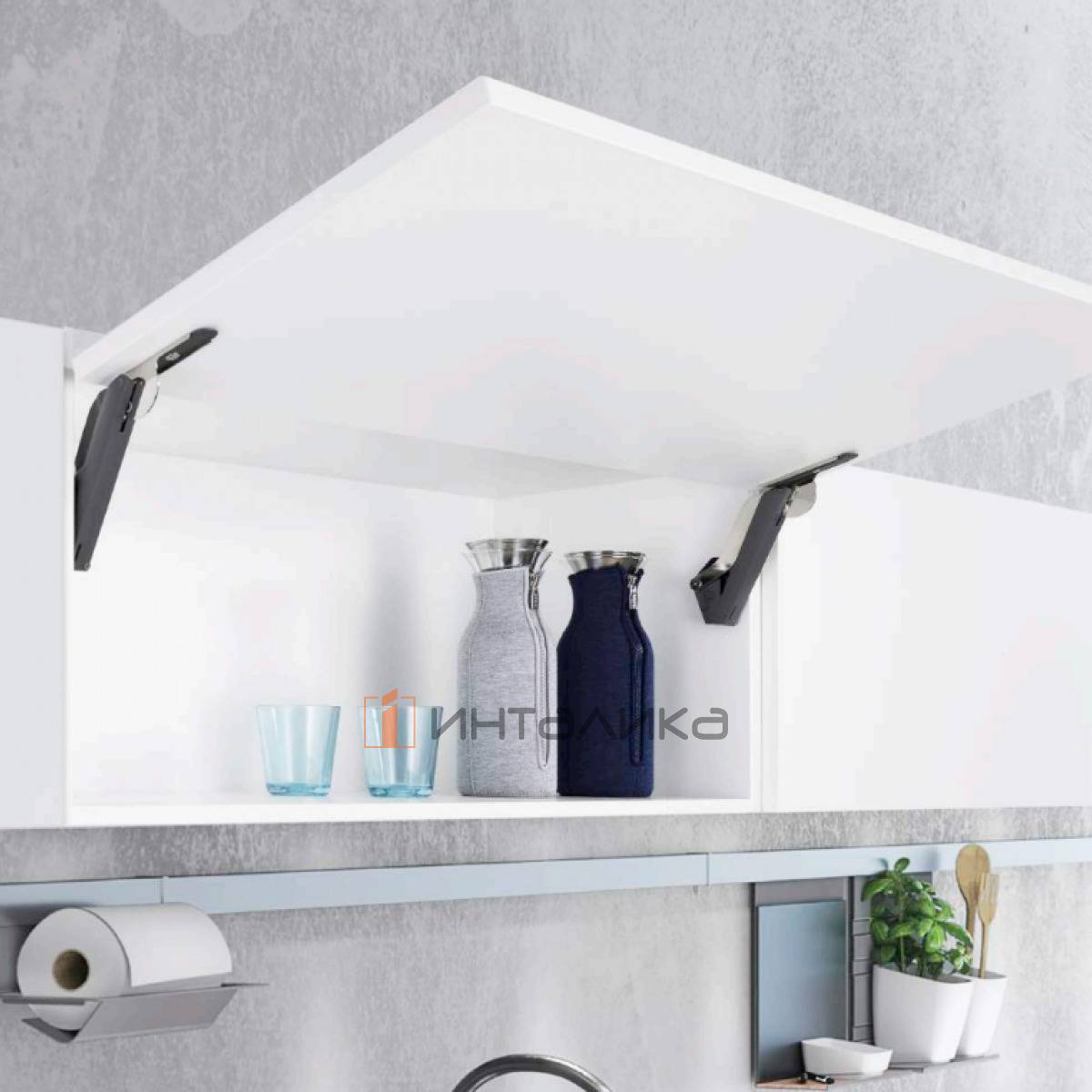 Комплект откидного подъемного механизма KESSEBOHMER FreeSpace Soft, тип C, для деревянных фасадов, антрацит