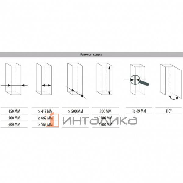 Распашной шкаф-колонна KESSEBOHMER Tandem II 450, 4 полки Arena classic с доводчиком на закрывание, Anti-slip, H1100мм, титан – 3