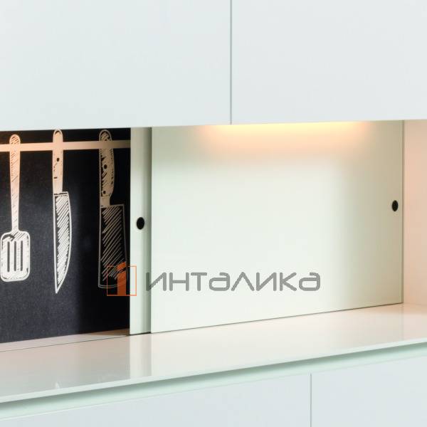 Система HETTICH Slide Line M для 2 дверей вкладная навеска, B 450-1800мм I H до 2000мм I T 16-25мм I G 10кг с демпфированием для деревянных дверей, профиль AL 2500 мм под прикручивание	 – 5