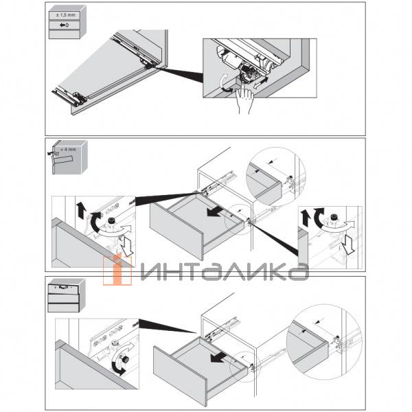 Направляющая HETTICH Actro 5D L, NL600 мм полного выдвижения Silent System, G40 кг, ЕВ 21, левая I 9318266 I – 5