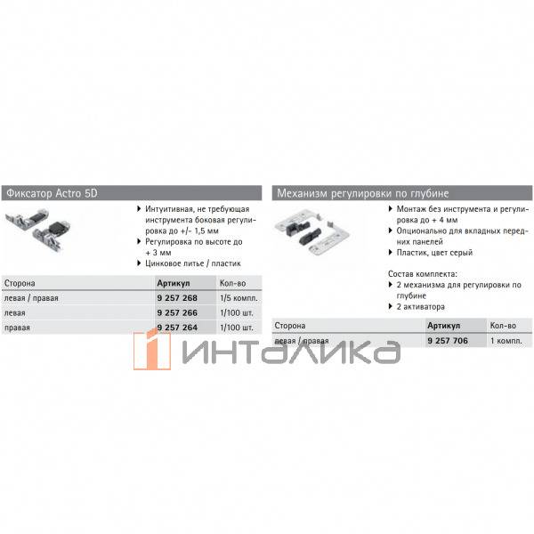 Направляющая HETTICH Actro 5D L, NL600 мм полного выдвижения Silent System, G40 кг, ЕВ 21, левая I 9318266 I – 7
