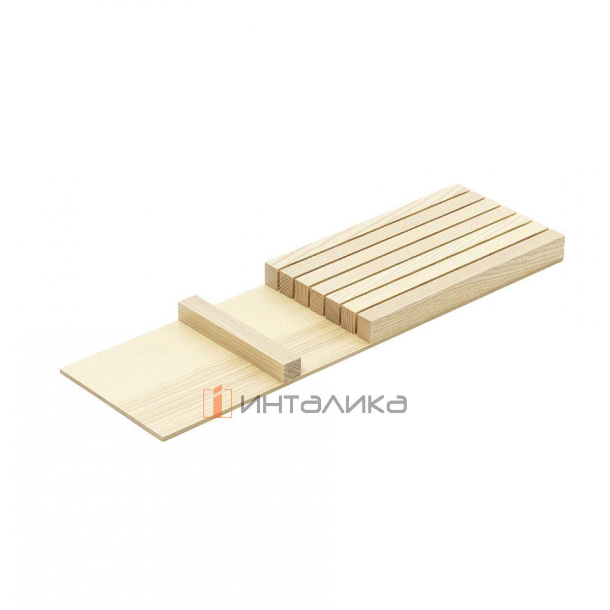 Держатель для ножей ФайнЛайн, 137x472x26 мм, ЯСЕНЬ светлый (0091690378)