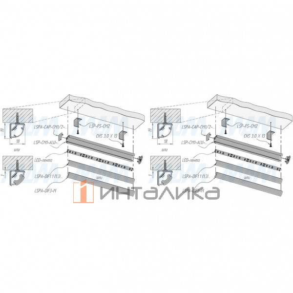 Профиль СМ1, угловой, золото матовое, 16х16мм, L-3000 (LSP-CM1-ALU-3-GL) – 6
