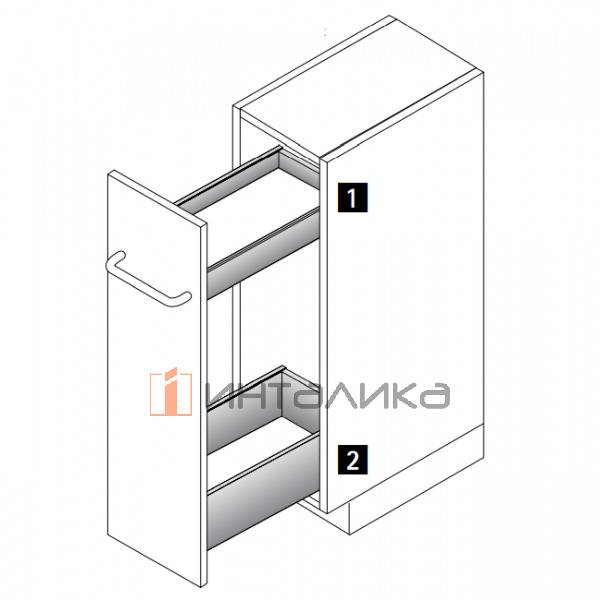 Бутылочница HETTICH AvanTech You Cargo IQ plus, Actro L, Silent System полного выдвижения, в корпус 200 мм, NL400, G40, антрацит – 2