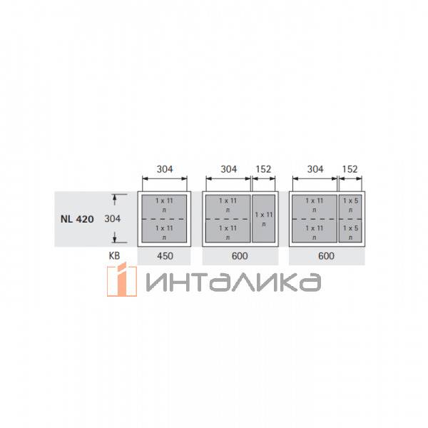 Набор HETTICH INNOTECH PULL P2O на 3 контейнера V11, NL420, KB600, H395, антрацит – 5