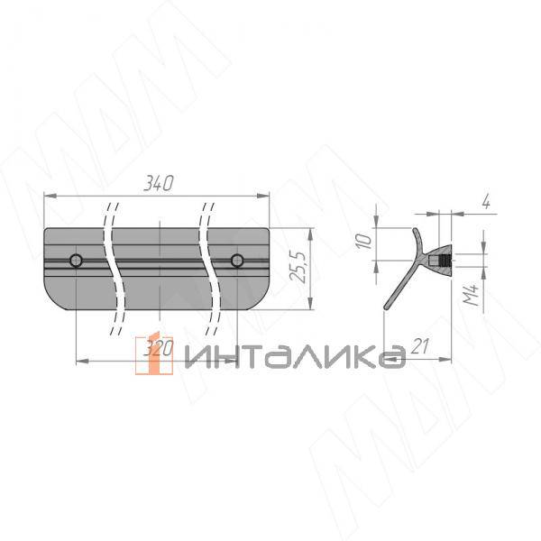 Профиль-ручка L=340мм золото матовое (3252.340.9L) – 3