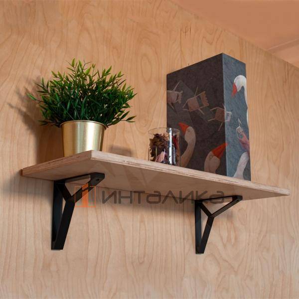 AIRONE МенсолодержательдлядеревянныхполокL-200мм,золотоматовое(1шт) (AIR.903A.9708) – 3