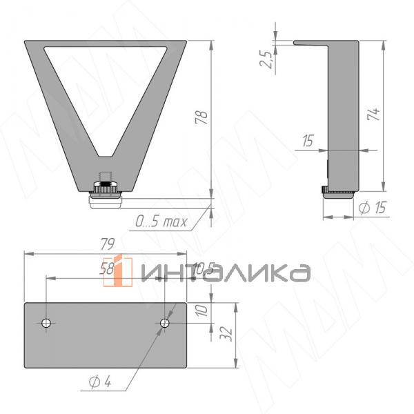 LA FISSA Опора декоративная H78 5мм черный матовый (LAFISSA.6288.9922) – 4