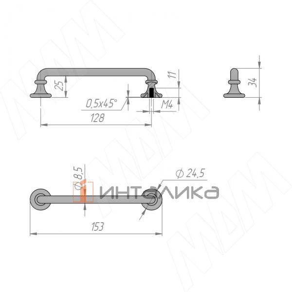 Ручка-скоба 128мм бронза состаренная (WMN.839.128.00D1) – 2