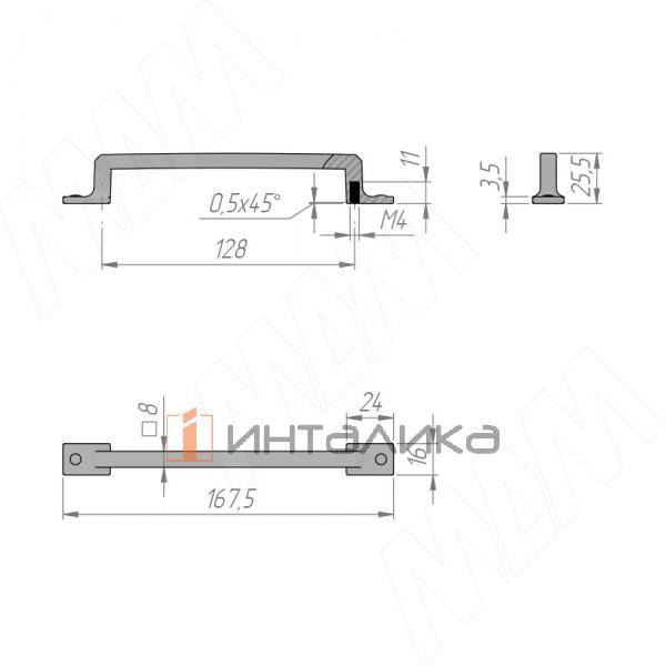 Ручка-скоба 128мм бронза состаренная (WMN.218.128.00D1) – 2