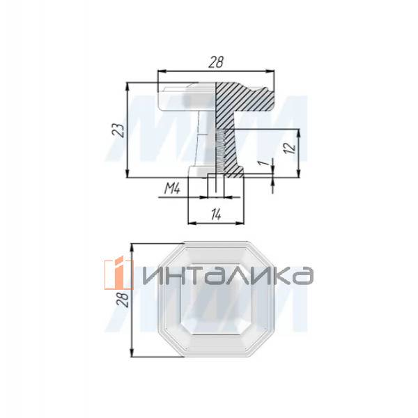 Ручка-кнопка черный матовый (WPO.775.000.00N4) – 2