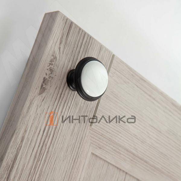 Ручка-кнопка D35мм черный матовый/керамика белая (WPO.P77.00.00.N4G) – 3