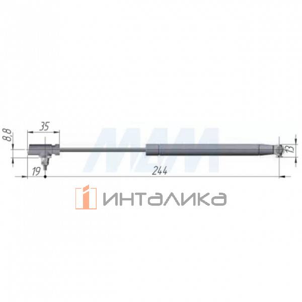 K12 лифт автом. откр., с регулир., L=244, 100Н (48220480UZS) – 5