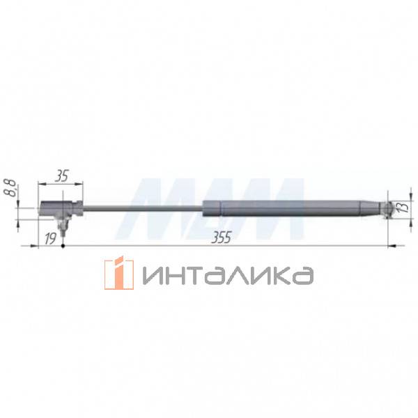 K12 лифт автом. откр., с регулир., L=355, 90Н (48230470UZS) – 5