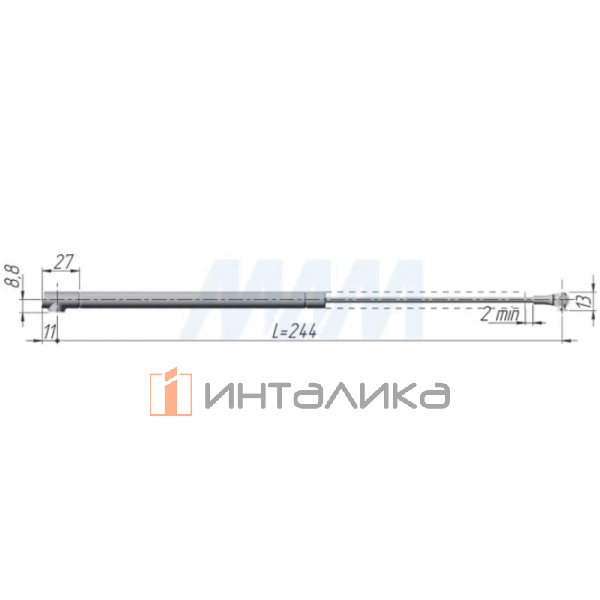 Комплект лифта K12, открывание вниз, L=244, с креплениями и крепежом (C010002654) – 2