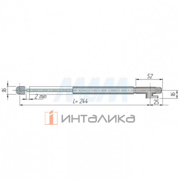 Комплект лифта KRABY, открывание вниз, L=244, с креплениями и крепежом (C010002650) – 2