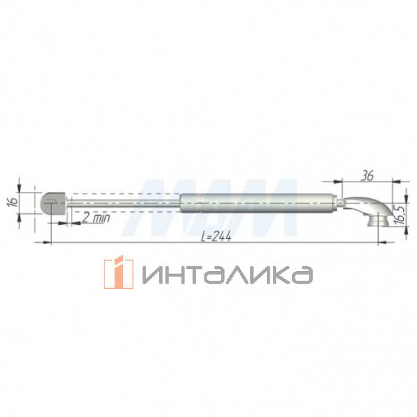 Комплект лифта COMPACT, открывание вниз, L=244 (станд.), с креплениями и крепежом (C010002652) – 2