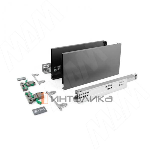 LS BOX комплект ящика 400 мм, цвет графит (боковины h173 мм с направляющими открывания от нажатия) (LT173400GP) – 2