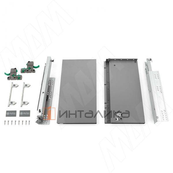 LS BOX комплект ящика 400 мм, цвет графит (боковины h173 мм с направляющими открывания от нажатия) (LT173400GP) – 3