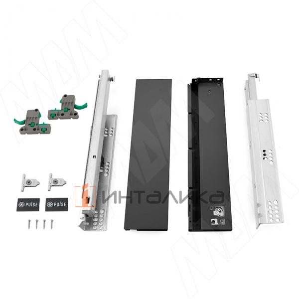 LS BOX комплект ящика 450 мм, цвет черный (боковины h88 мм с направляющими открывания от нажатия) (LT88450BL) – 3