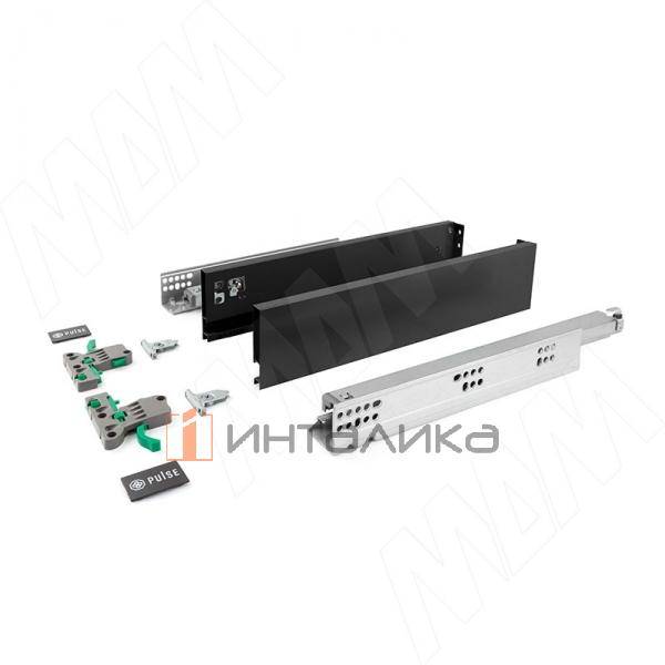 LS BOX комплект ящика 450 мм, цвет черный (боковины h88 мм с направляющими открывания от нажатия) (LT88450BL) – 2