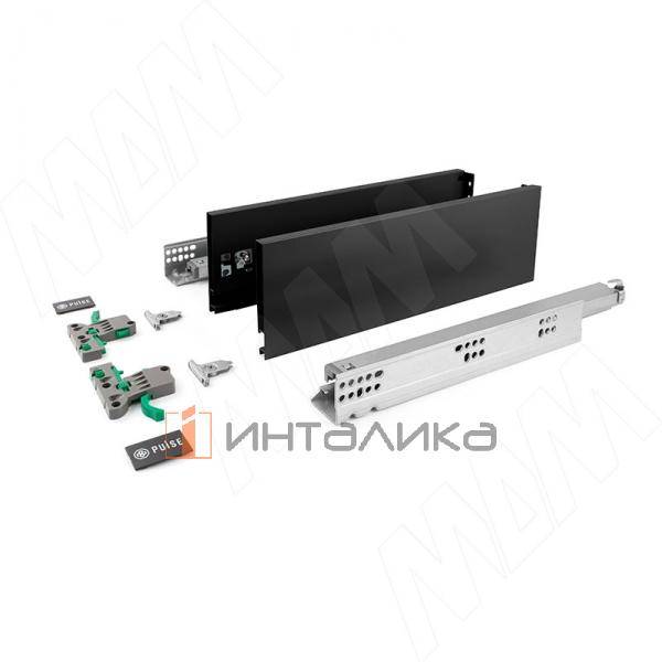 LS BOX комплект ящика 450 мм, цвет черный (боковины h120 мм с направляющими плавного закрывания) (LS120450BL) – 2