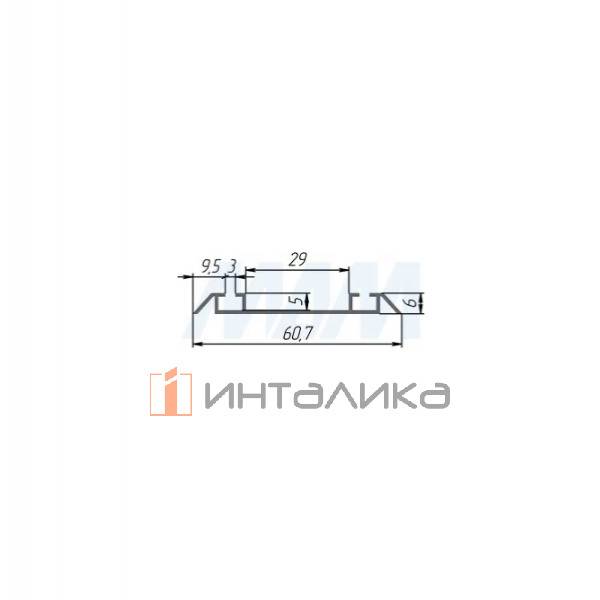 INTEGRO Направляющая нижняя графит, L-3000 (IN08100A-S3) – 2