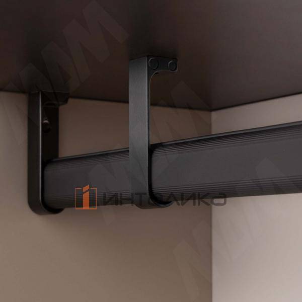 Штангодержатель для овальной штанги, центральный, черный, крепление к полке (WA0612CBL) – 2