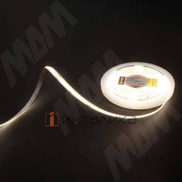 LUX, COB лента светодиодная, 420 диодов, 24V, 5 м, CRI 90, нейтральный белый 4000К, IP20, 10W/1м (LS24-COB-NW20-10) – 4