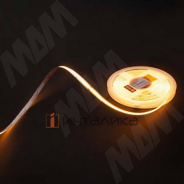 LUX, COB лента светодиодная, 504 диодов, 24V, 5 м, основание 5 мм, CRI 90, супертеплый белый 2200К, IP20, 6W/1м (LS24-COB-SWW20-6-SL) – 4