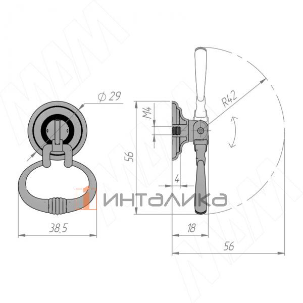 Ручка-капля бронза состаренная (KH.33.ABV) – 2