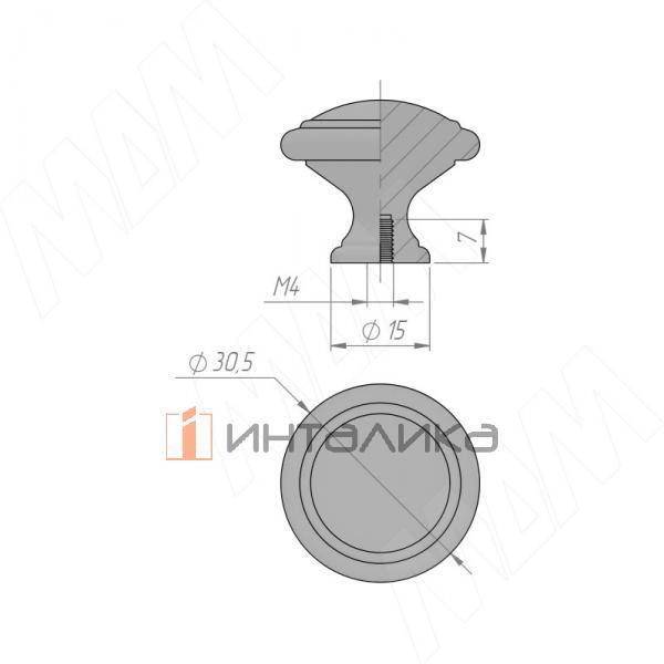 Ручка-кнопка серебро состаренное (KH.15.000.AP) – 2