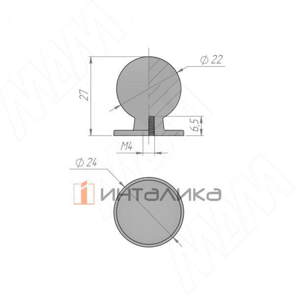 Ручка-кнопка D22мм хром (KH.08.000.PC) – 3