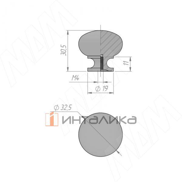 Ручка-кнопка D32мм хром матовый (KH.09.000.SC) – 2