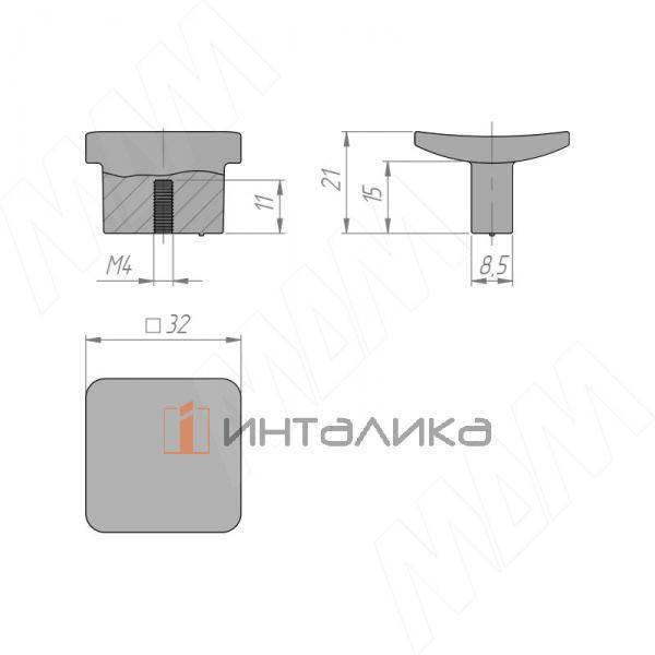 Ручка-кнопка хром матовый (KH.07.000.SC) – 2