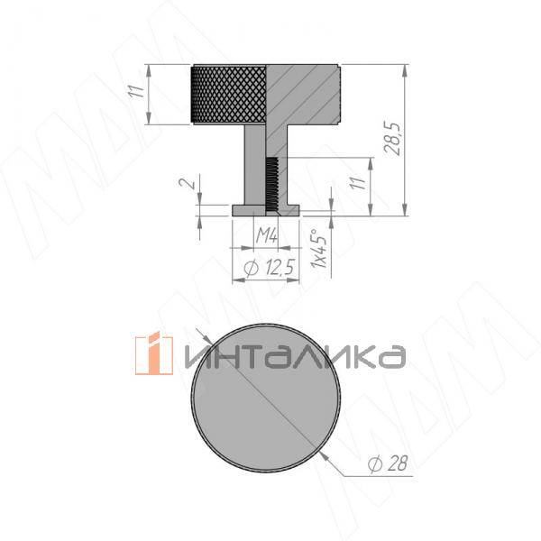 Ручка-кнопка черный матовый (KH.06.000.BLM) – 2