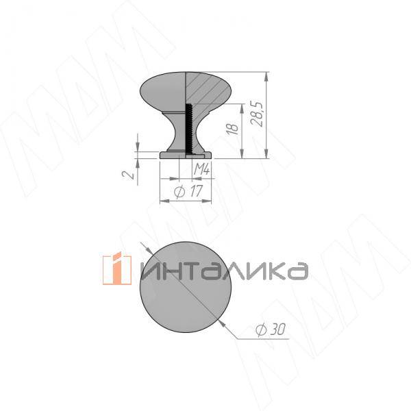 Ручка-кнопка черный матовый (KH.11.000.BLM) – 2