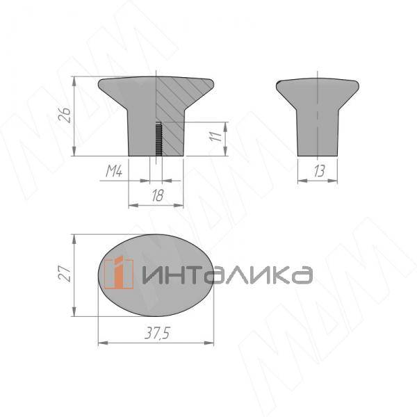 Ручка-кнопка черный матовый (KH.12.000.BLM) – 2