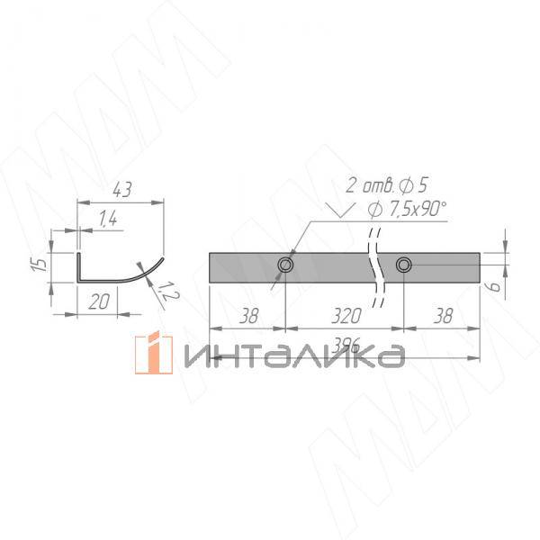 Профиль-ручка 396мм крепление саморезами черный матовый (PH.RU15.400.BL) – 3