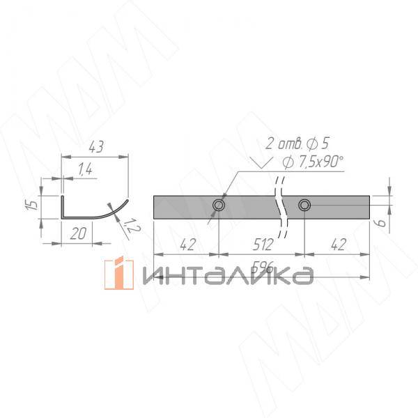 Профиль-ручка 596мм крепление саморезами черный матовый (PH.RU15.600.BL) – 2