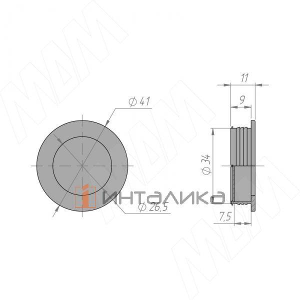 Ручка-раковина D40мм нерж. сталь (SH.02.D40.BSN) – 3