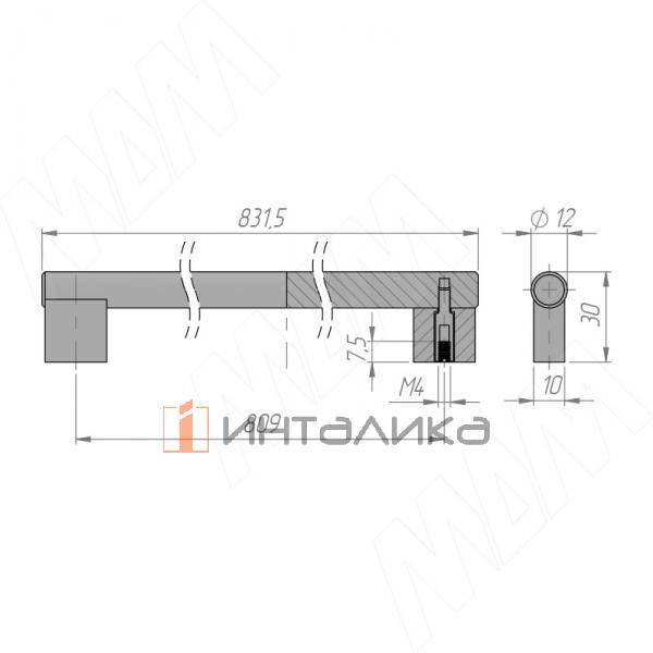 Ручка-рейлинг 809мм нерж. сталь (RH.02.809.BSN) – 3