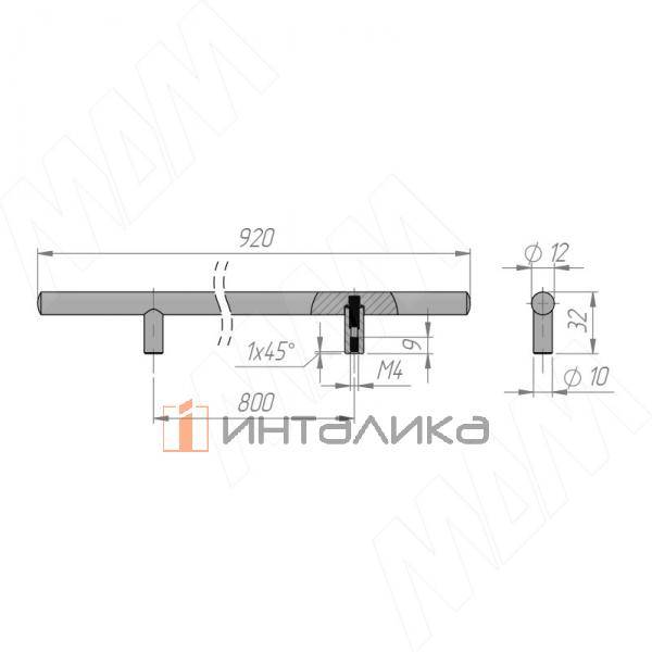 Ручка-рейлинг 800мм хром матовый (RH.01.800.SC) – 4