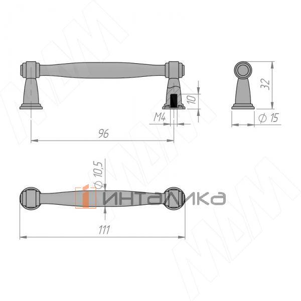 Ручка-рейлинг 96мм черный матовый (RH.04.096.BLM) – 2
