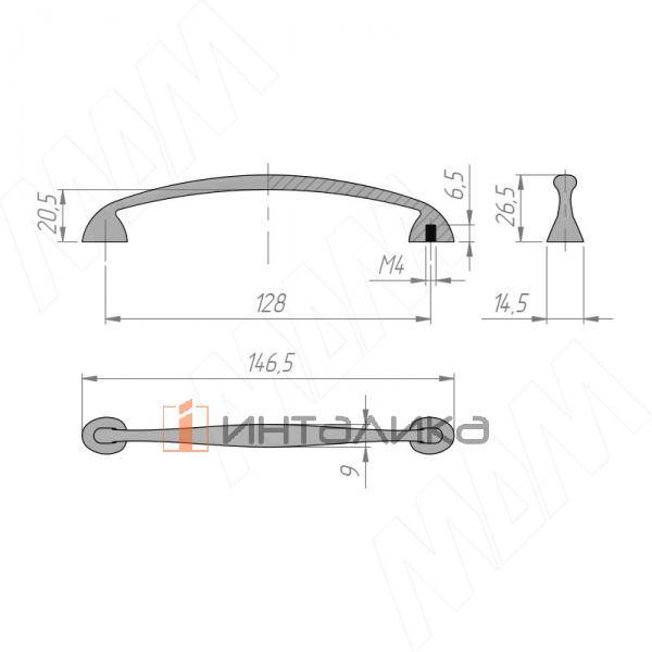 Ручка-скоба 128мм бронза состаренная (BH.29.128.ABV) – 2