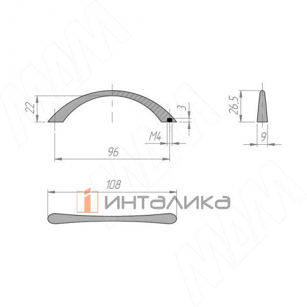Ручка-скоба 96мм бронза состаренная (BH.32.096.ABV) – 2