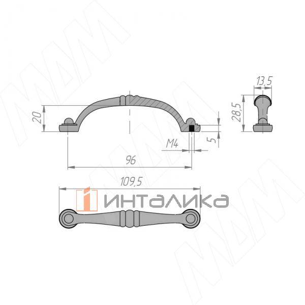 Ручка-скоба 96мм бронза состаренная (BH.38.096.ABV) – 2