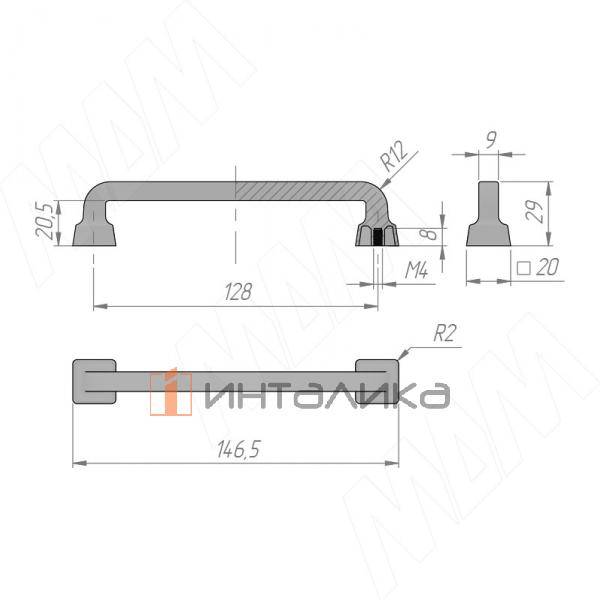 Ручка-скоба 128мм бронза состаренная (BH.49.128.ABV) – 2