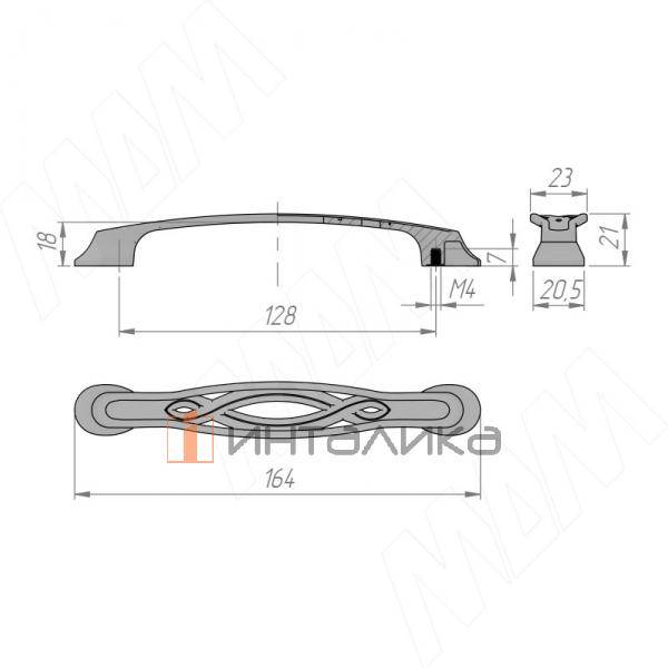 Ручка-скоба 128мм бронза состаренная (BH.41.128.ABV) – 2